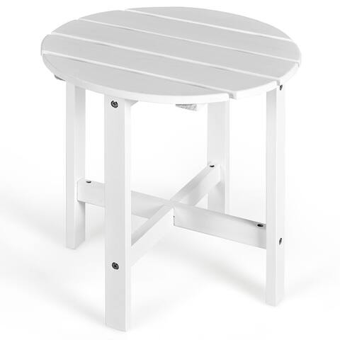 Round Patio Side Table Outdoor Bistro Table with Cruciform Structure
