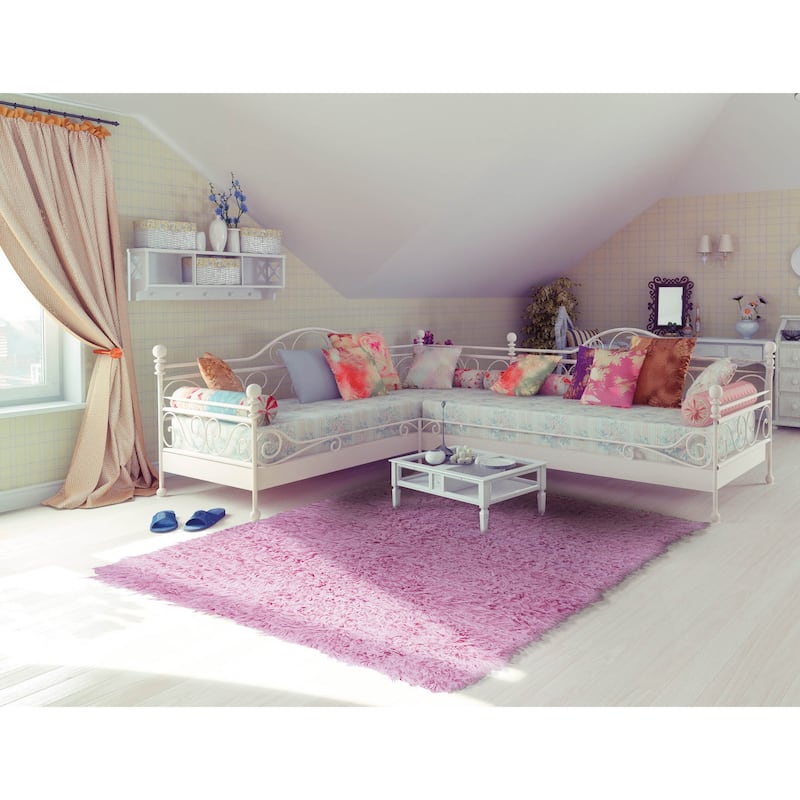 Linon Flokati Wool Thick Area Rug