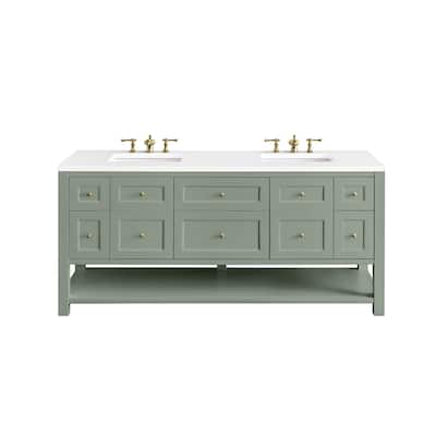 James Martin Vanities Breckenridge 72" Double Vanity, Smokey Celadon