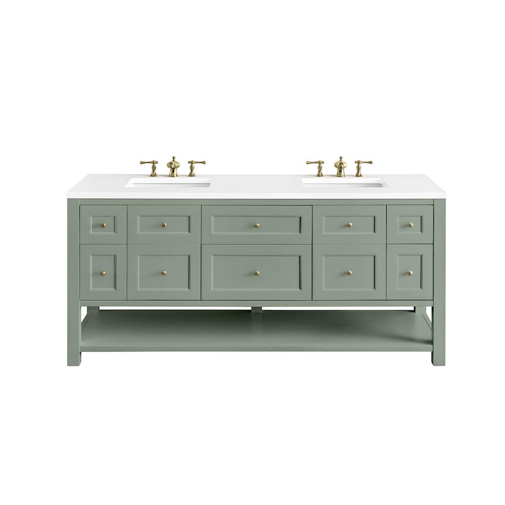 James Martin Vanities Breckenridge 72" Double Vanity, Smokey Celadon