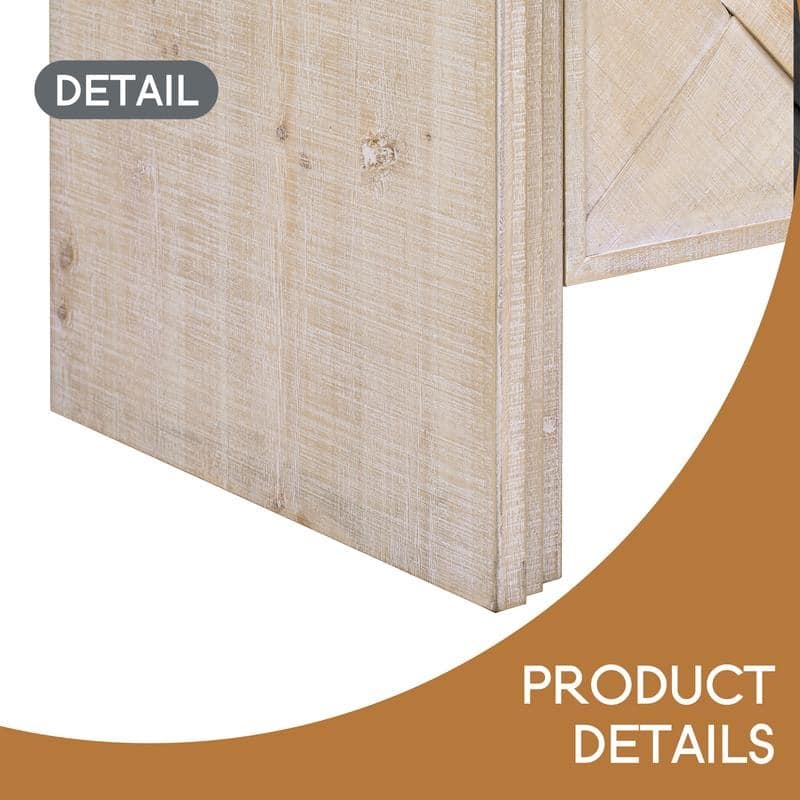Luxury Multi-Functional MDF Sideboard- woven Wood Slat Doors, Tiered Stepped Design & Premium Solid Wood Veneer
