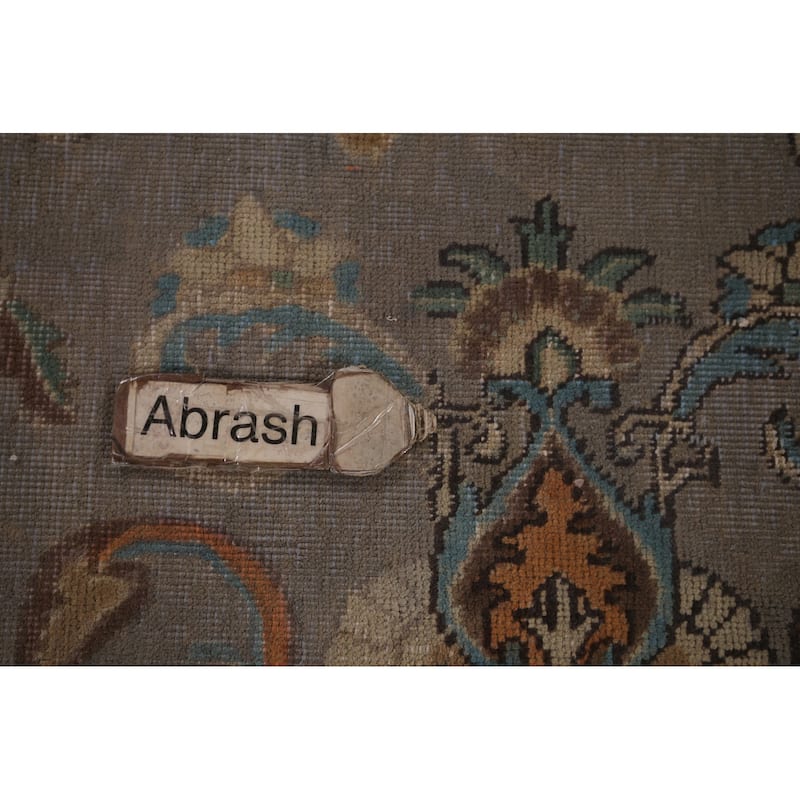 Gray Tabriz Persian Vintage Area Rug Handmade Wool Carpet - 9'6"x 12'7"