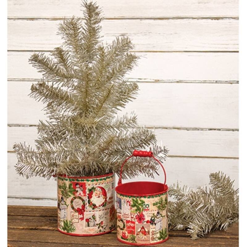 Glistening Platinum Pine Tree with Glitter Finish Tabletop Decor - 3" x 3" x 19"