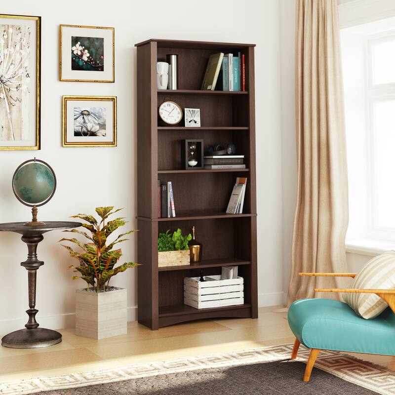 Prepac Home Office 6-Shelf Bookcase - 31.5" W x 77" H x 13" D