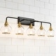 preview thumbnail 22 of 151, Modern Vanity Lights Dimmable Bathroom Light Fixtures with Glass Shade 5-Light - Black/Gold