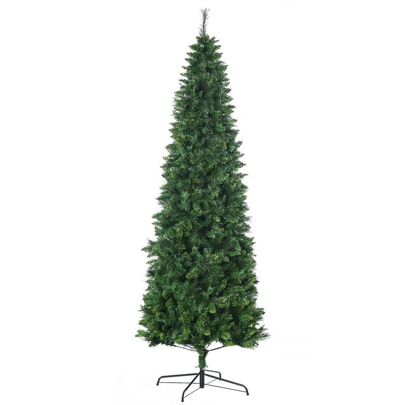 7.5ft Slim Christmas Tree with 1075 Branches, Auto-Open Design & Steel Base for Holiday Decor
