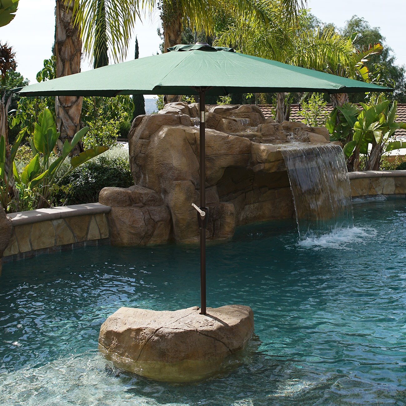 Shop Black Friday Deals On Belleze 9ft Tilt Umbrella Crank To Open Patio Lawn Dark Green Overstock 15921610