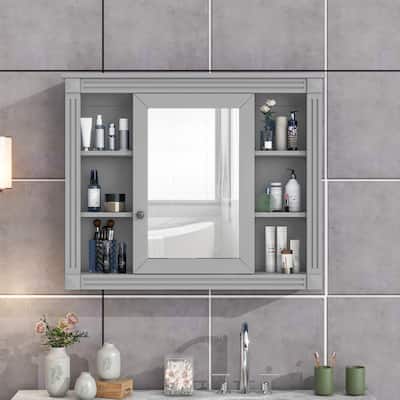 35 in. W x 28.7 in. H Rectangular MDF Medicine Cabinet with Mirror - 35" x 7" x 29