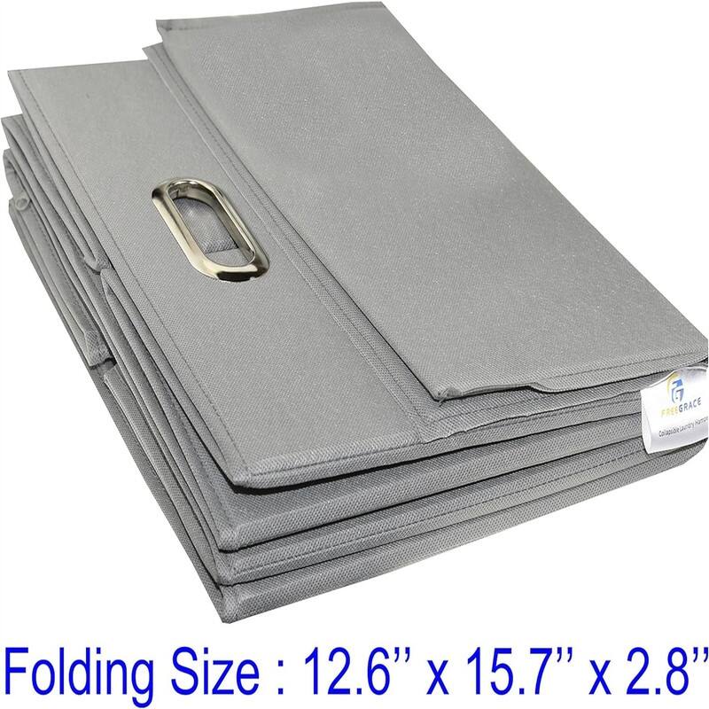 Large Laundry Hamper With Laundry Bag Premium Durable Fabric - 15.74"L x 15.74"W x 25.6"H