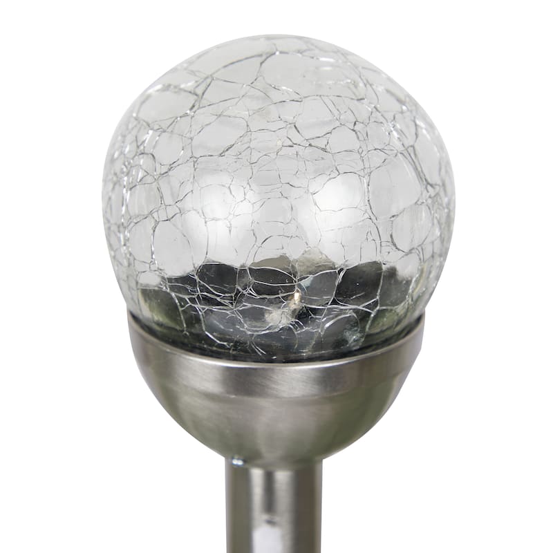 Alpine Corporation Solar Glass Ball Stake Color Change Warm White LED