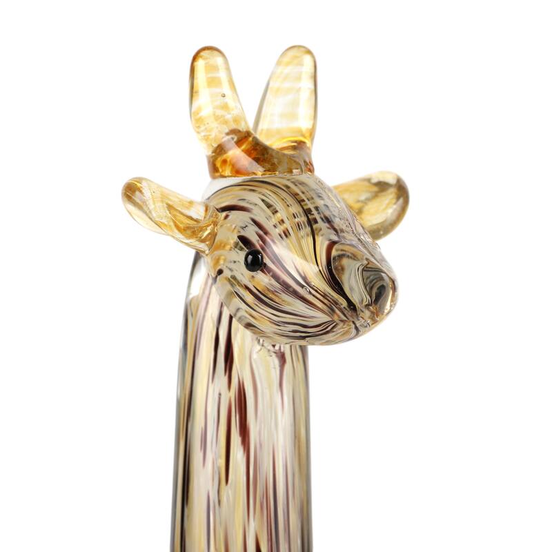 Handcrafted Glass Giraffe Sculpture with Sleek Modern Design
