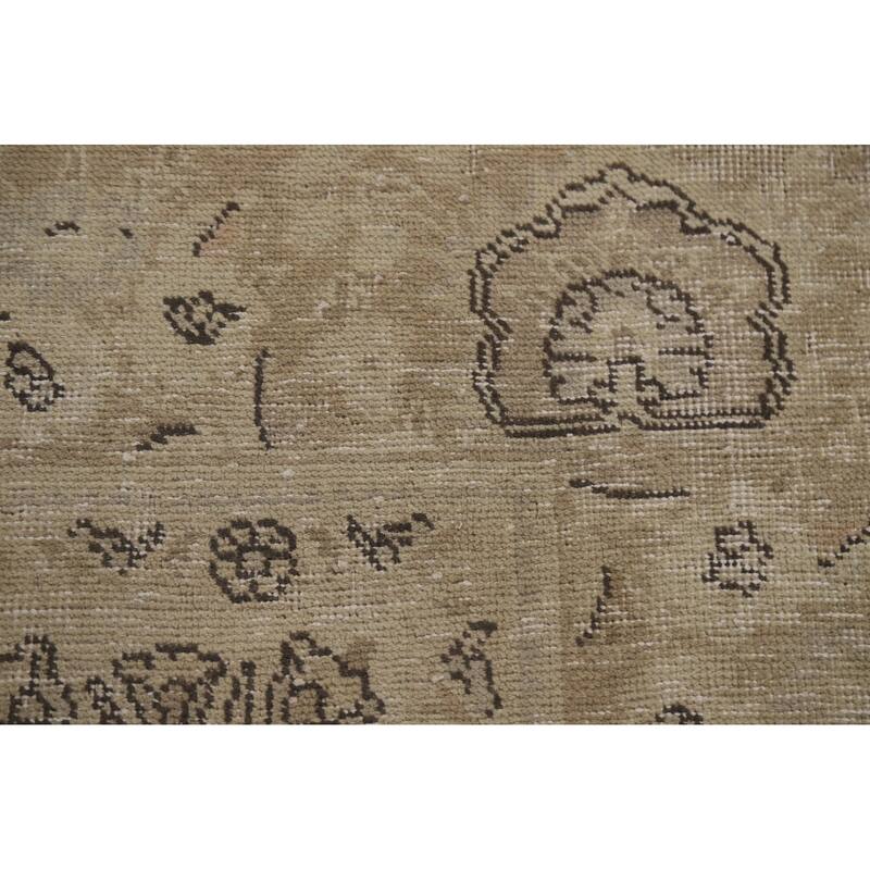 Hand Knotted Oriental 100% Wool Carpet Traditional Floral Beige & Ivories Tabriz Area Rug - 12' 9'' X 9' 10''