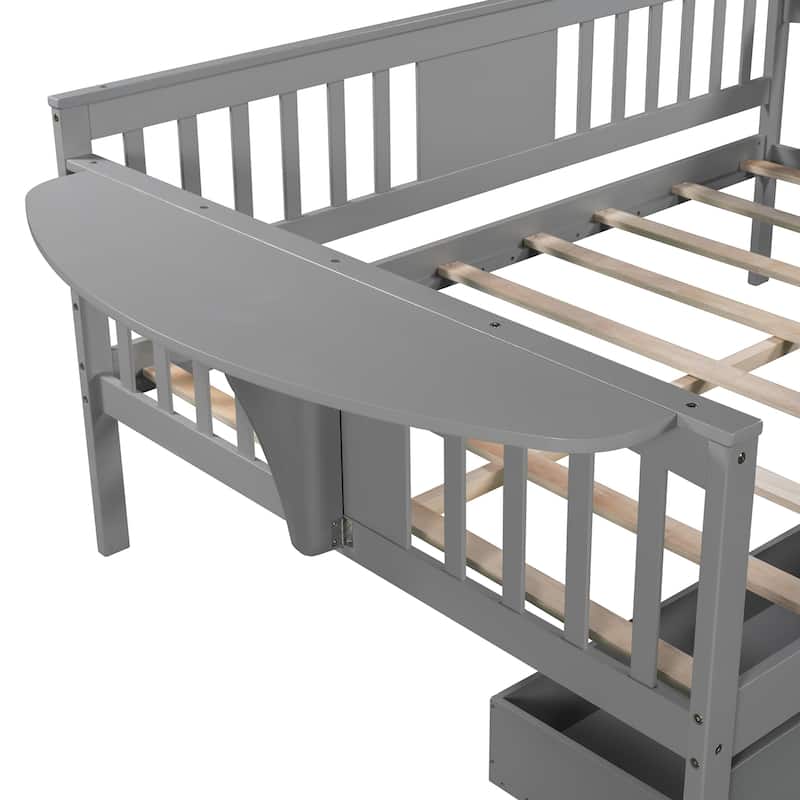 Daybed with 2 Drawers and Wood Slat Support