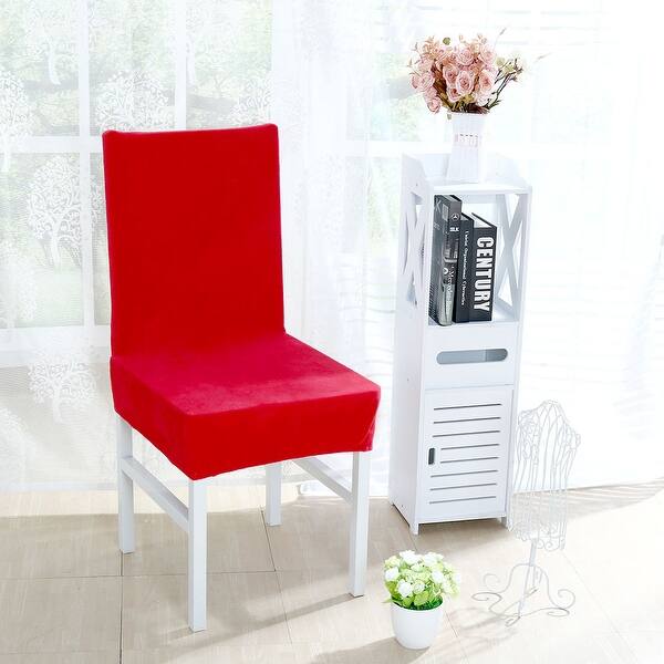 Shop Stretch Thicken Plush Short Dining Room Chair Covers Seat