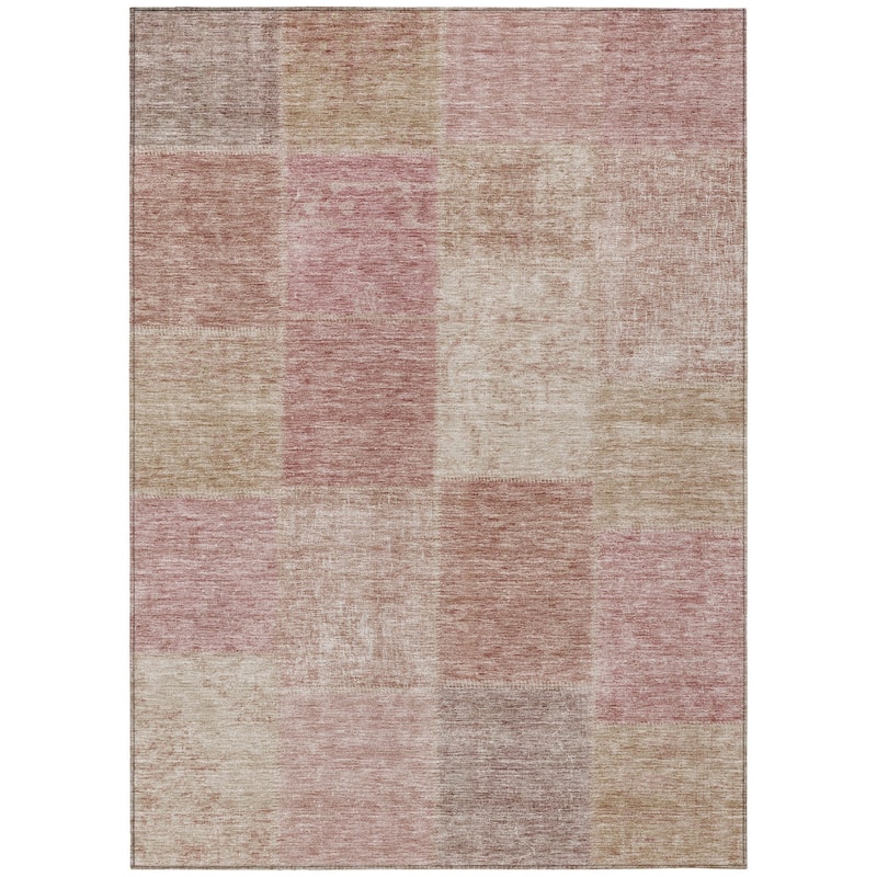 HomeRoots Patchwork Transitional Rectangle Outdoor Rug