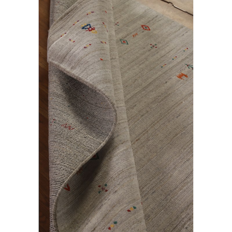 Hand Knotted Oriental 100% Wool Carpet Tribal Animal Pictorial Multi-Colored Gabbeh Area Rug - 8' 1'' X 5' 2''