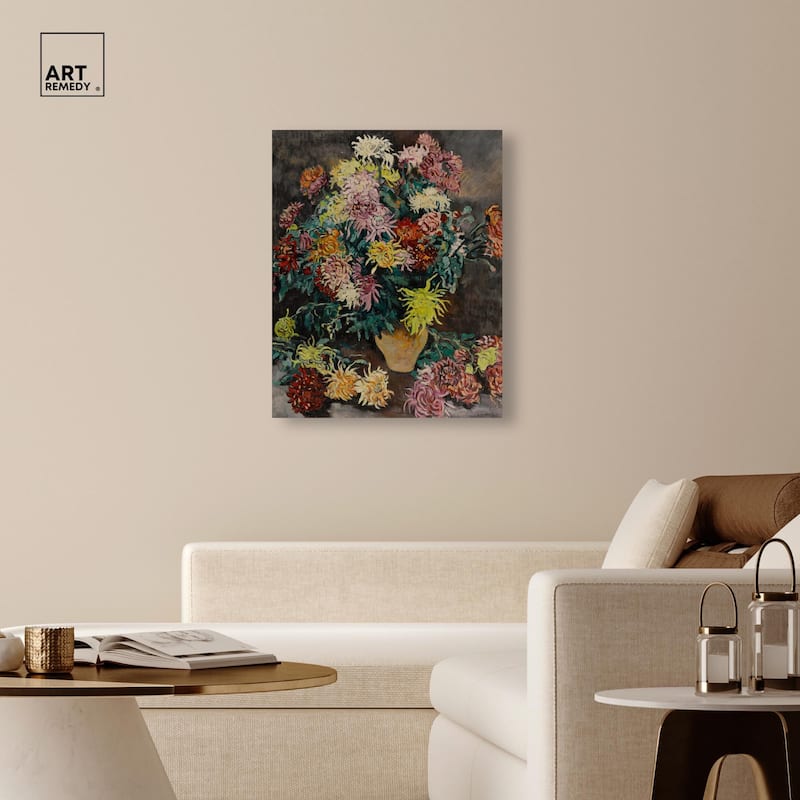Louis Valtat Dahlias Canvas by Art Remedy, Gallery Wrapped