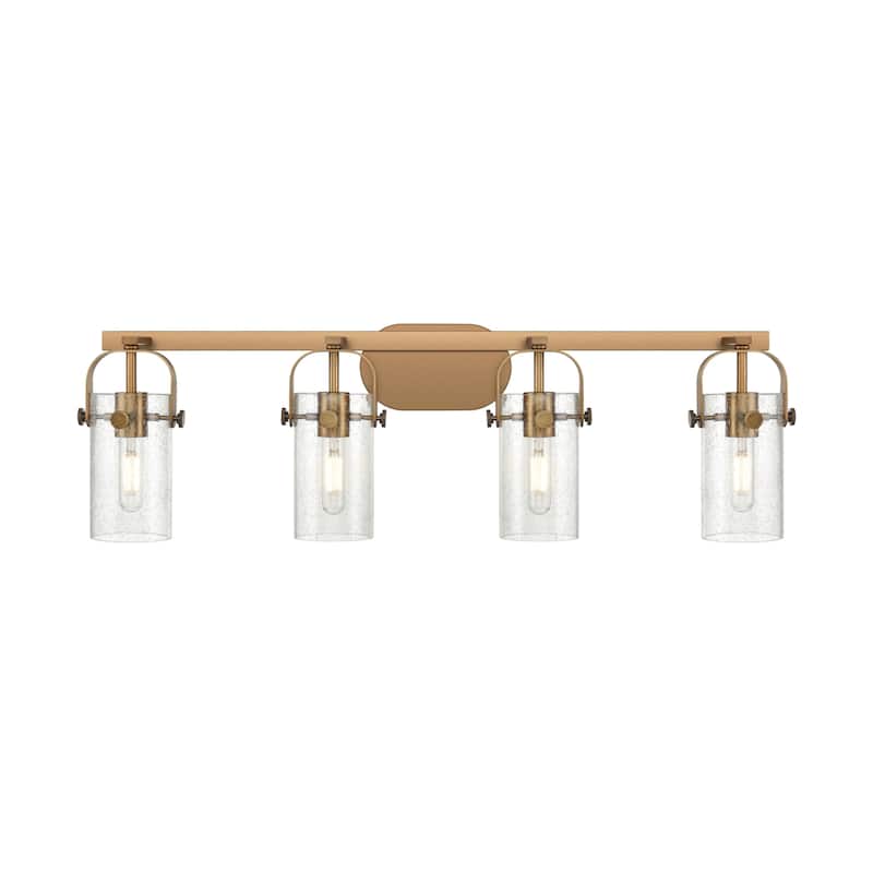Innovations Lighting 423-4W-10-35 Pilaster II Cylinder Vanity Pilaster - Brushed Brass / Seedy