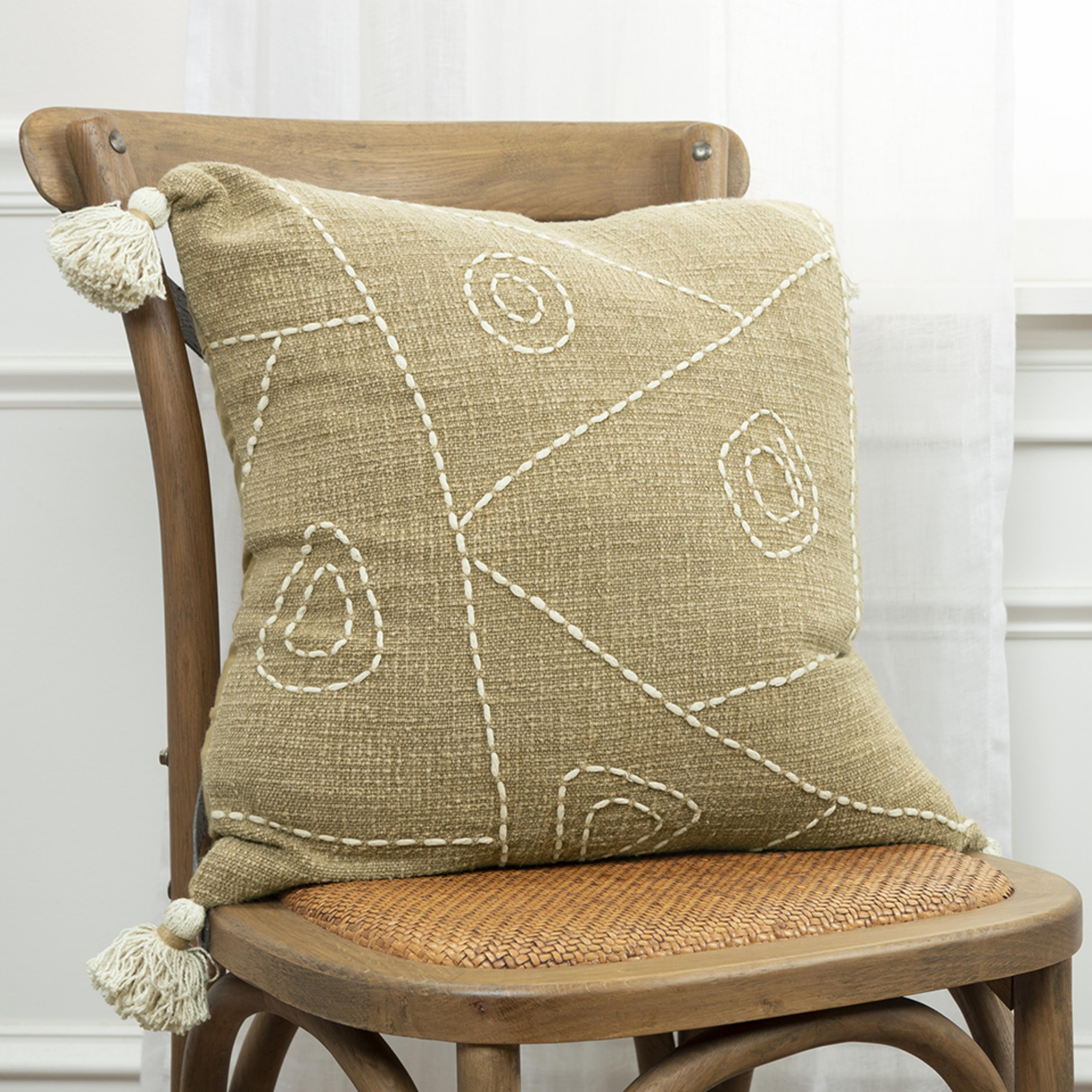 Rizzy Home Geometric Hand-stitched Throw Pillow