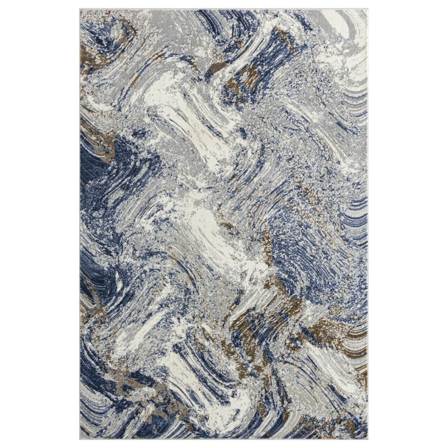 Luxe Weavers Marble Abstract Area Rug, Blue / 2x3