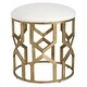 preview thumbnail 1 of 2, Uttermost 23579 Trellis 18" Wide Iron Framed Accent Stool Crisp White / Brass