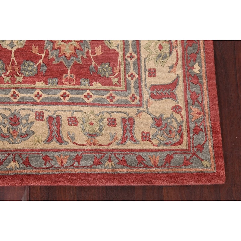Vegetable Dye Nepalese Oriental Area Rug Hand-knotted Wool Carpet - 6'1" x 9'4"