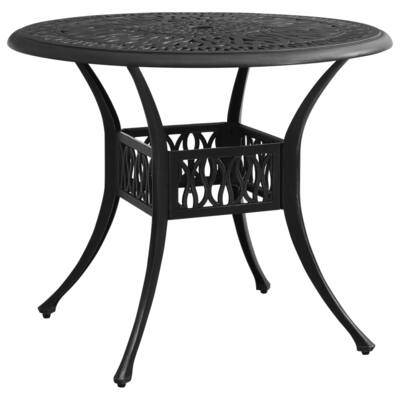 Garden Table Black 35.4"x35.4"x29.1" Cast Aluminum