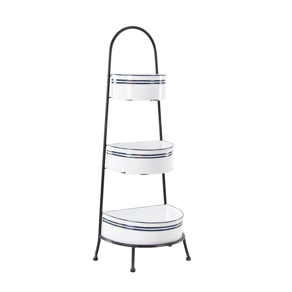 Metal Shelving Unit - White - Roche River Decor - 10"W x 15"L x 39"H