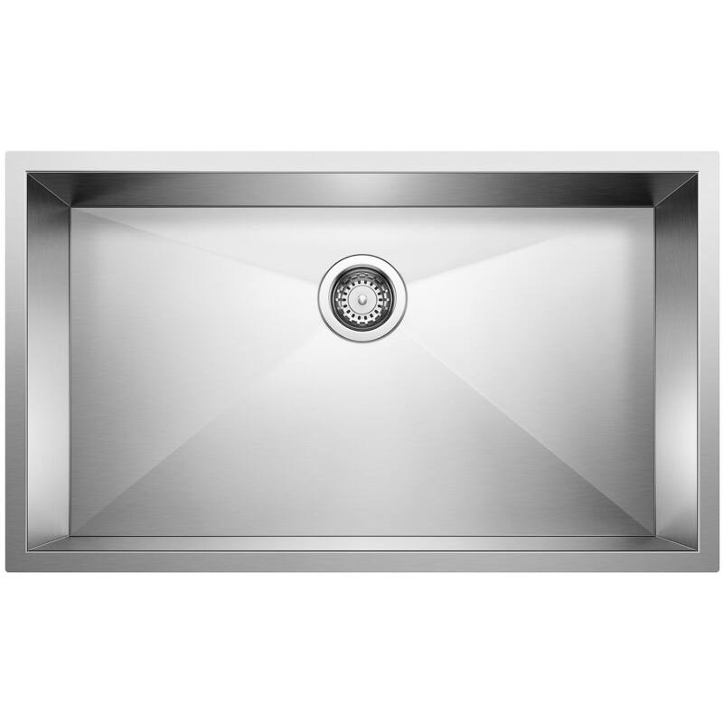 Blanco Precision Single Basin Stainless Steel Kitchen Sink with Zero - Satin