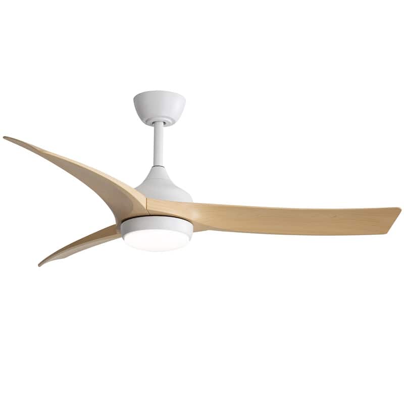 52/60 Inch Ceiling Fan with Integrated LED Light and Remote Control Quiet DC Motor