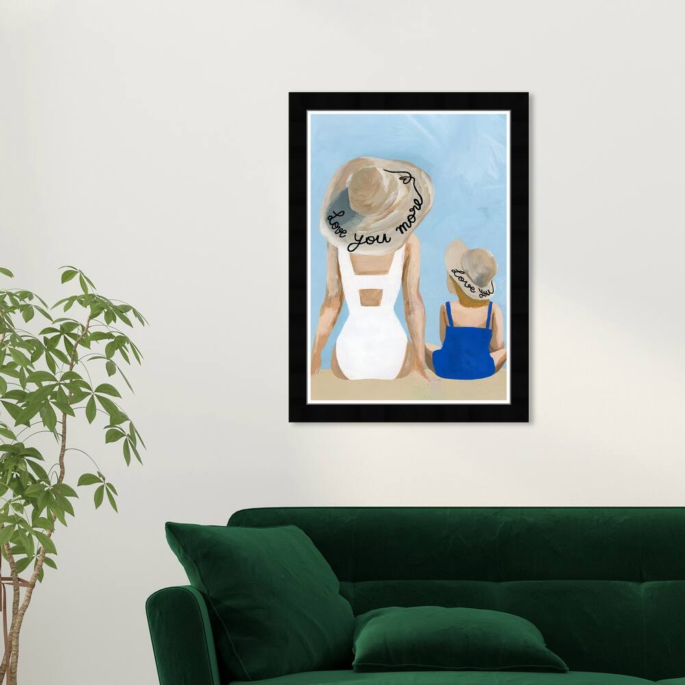Wynwood Studio 'Love you more' People and Portraits Wall Art Framed Print Portraits - Blue, Brown