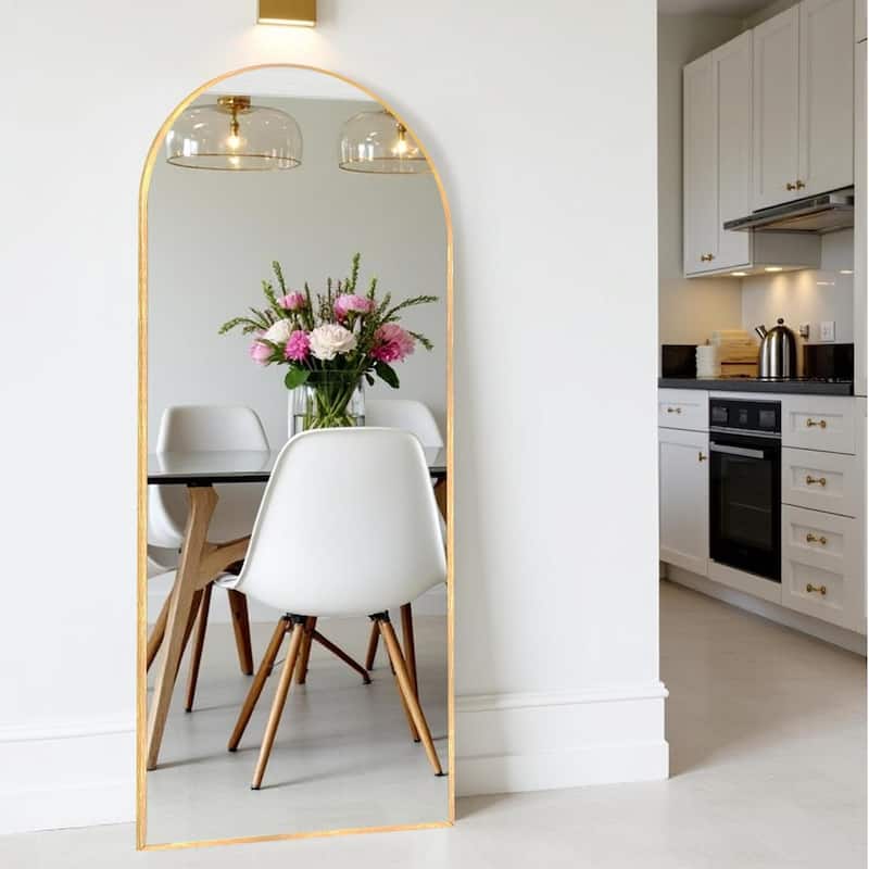 Modern Full Length Floor Mirror Freestanding Mirror - 65x22 - Brushed Gold
