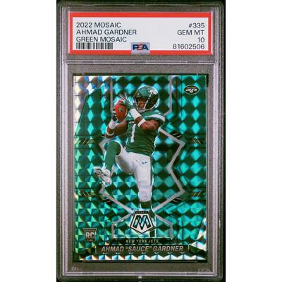 Ahmad Sauce Gardner 2022 Panini Mosaic Green Rookie Card #335 Graded PSA 10 - 8'6" x 11'6"