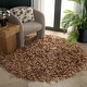 preview thumbnail 46 of 177, SAFAVIEH Handmade Leather Shag Carlijn Modern Decorative Rug 8' Round - Brown - Round
