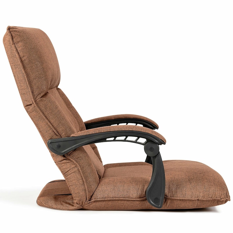 Position Floor Chair Lazy Sofa with Adjustable Back Headrest Waist - 26.5" x 29" x 29.5" (L x W x H)