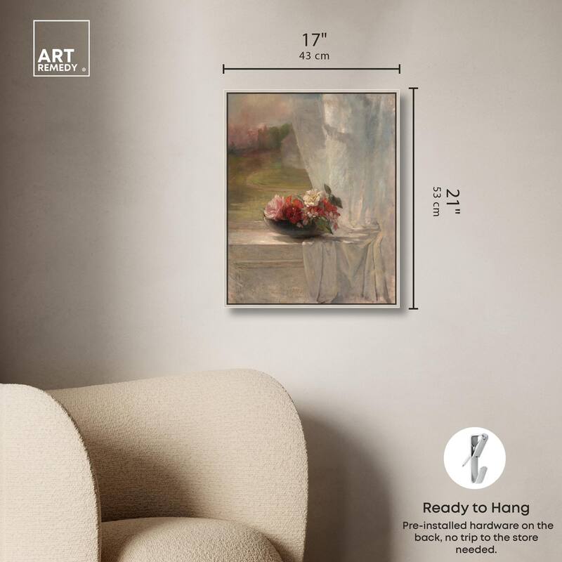 Flowers on a Window Ledge 1861 Canvas by Art Remedy