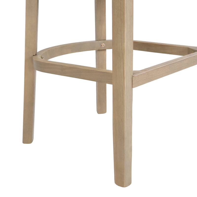 Christopher Knight Home-Glovers Wood And Rattan Upholstered Bar Stools Set of 2