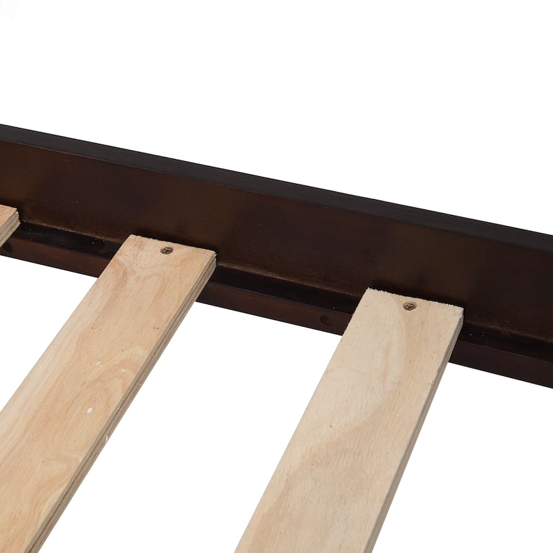 Dark Brown Twin over Full Solid Wood Stairway Bunk Bed