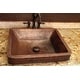 preview thumbnail 12 of 10, 19-in Rectangle Skirted Vessel Hammered Copper Sink (VREC19SKDB)