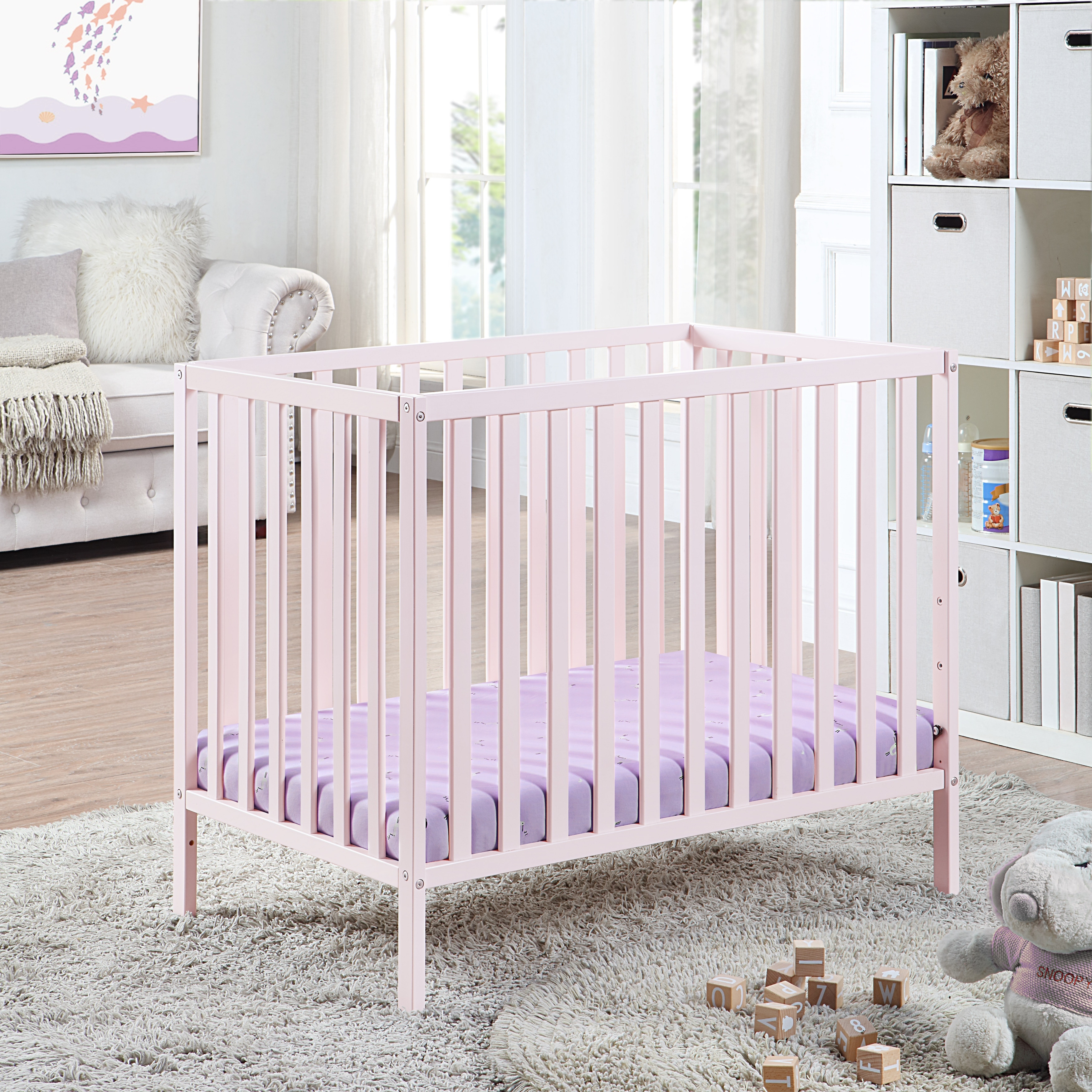 Mini sales crib wood