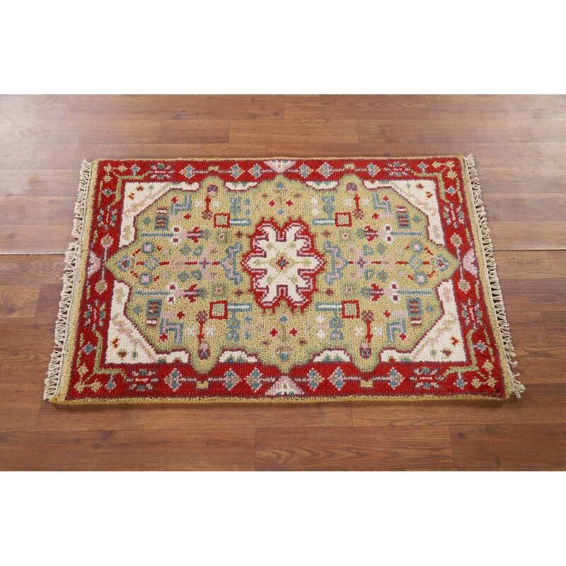 Kazak Indian Foyer Rug Hand-Knotted Wool Carpet - 2'0" x 3'0"