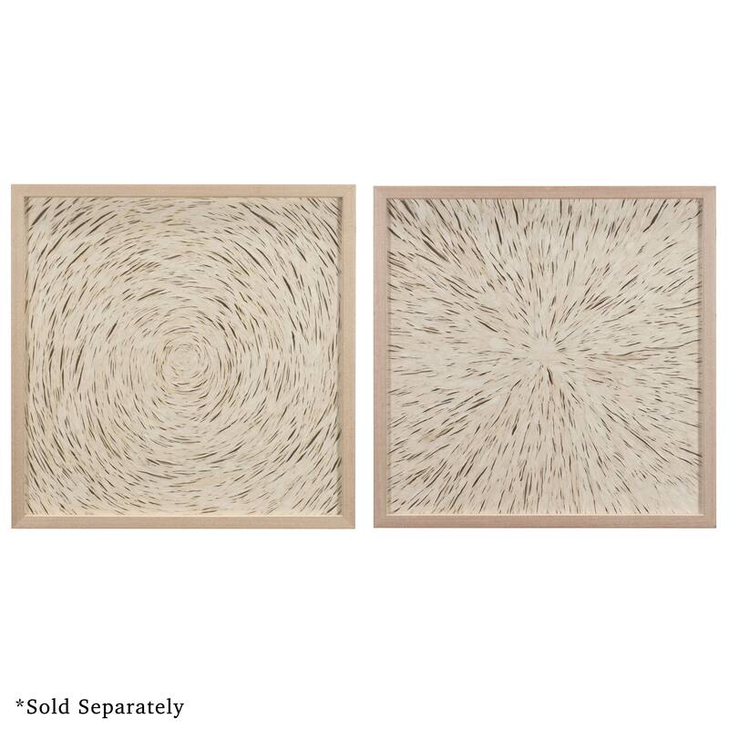 HUJI Abstract Handmade Papier-Mâché Shadow Box Wall Art