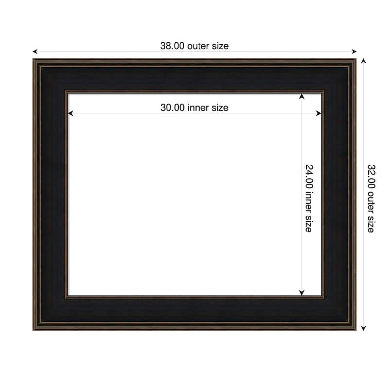 Amanti Art Mezzanine Antique Silver Framed Dry Erase Magnetic Board - 38 x 32 in - Mezzanine Espresso