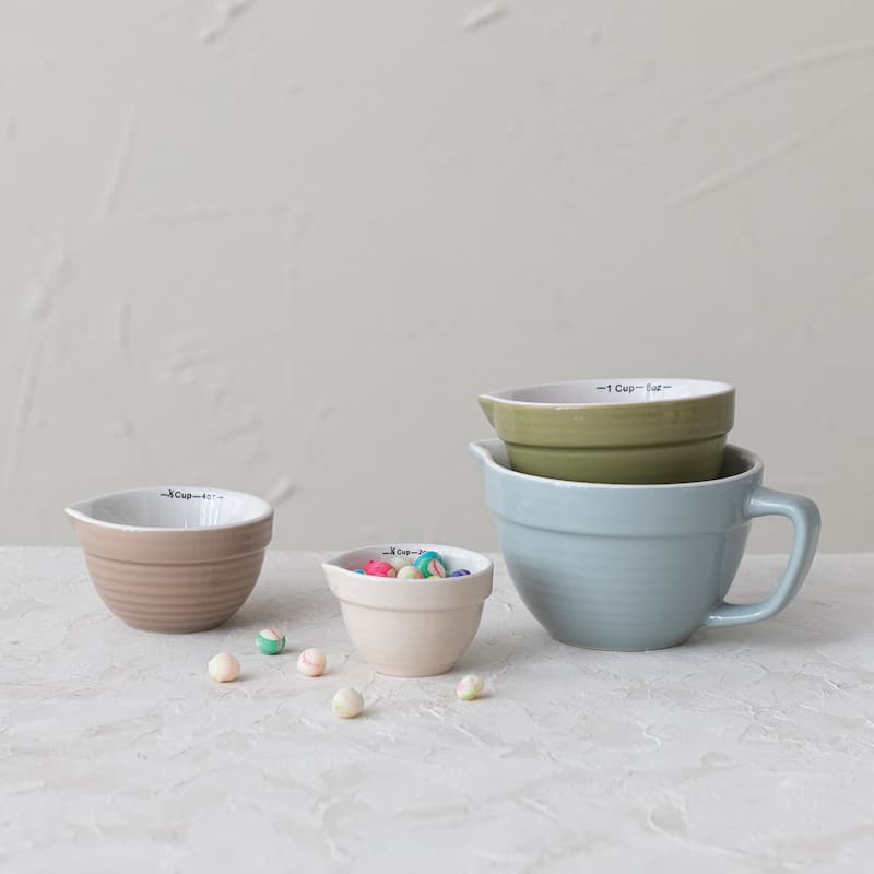 Batter Bowl Shaped Measuring Cups (Set of 4 Sizes) - Sky Blue