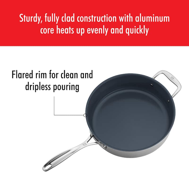 ZWILLING Clad CFX Stainless Steel Ceramic Nonstick Saute Pan