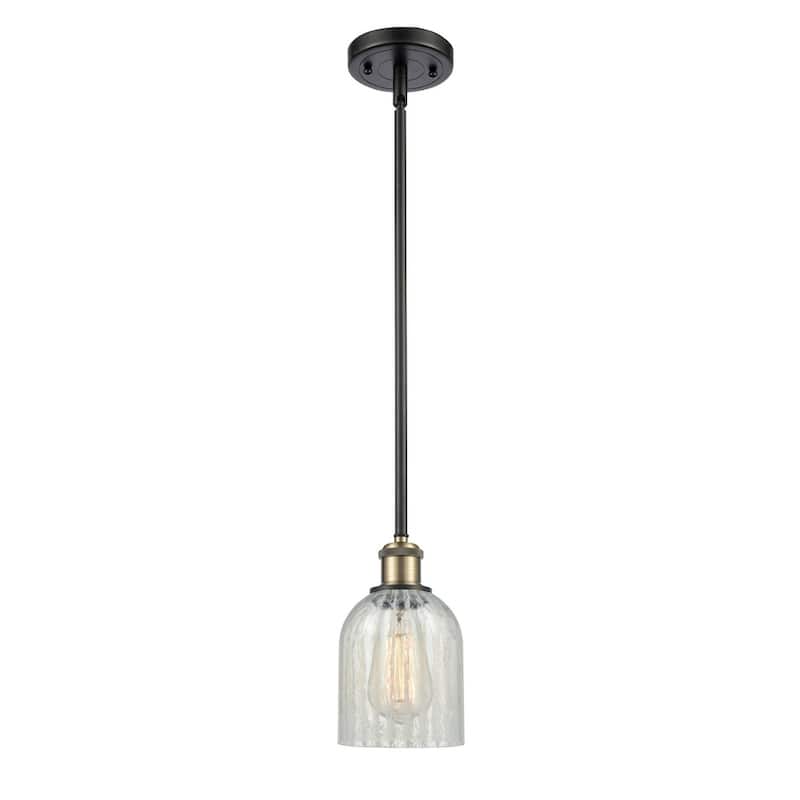 Innovations Lighting Caledonia 5" Wide Mini Pendant - Black Antique Brass / Mouchette