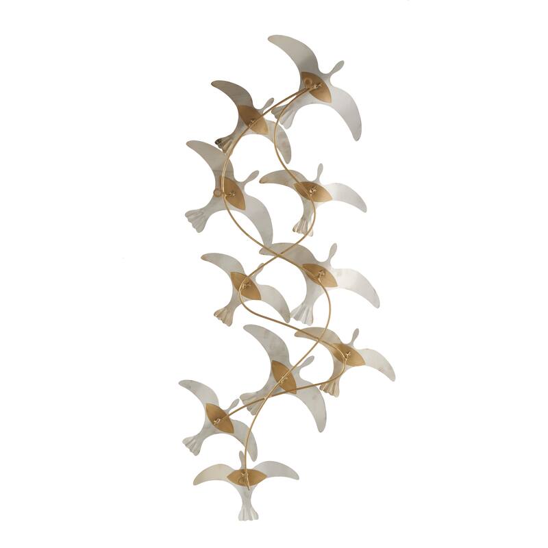 Stainless Steel Metal Bird Minimalistic Flying Home Wall Decor - Gold - Roche River Decor