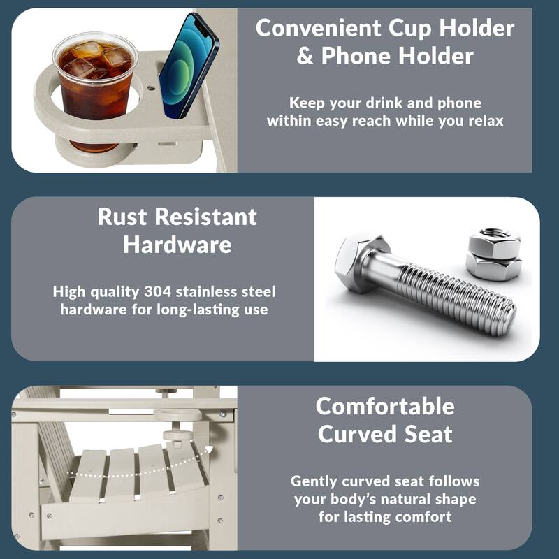 Hanniford Poly Adirondack 49 Inch Bench