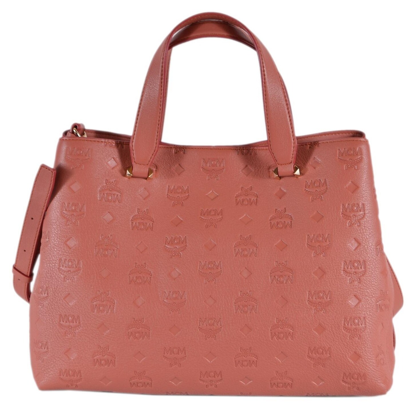 Mcm Women S Leather Cocoa Visetos Essential Crossbody Purse Bag Tote Beige Red