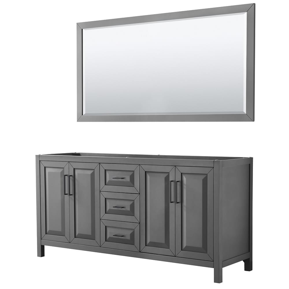 Wyndham Collection Daria 71" Double Free Standing Vanity Cabinet -